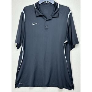 Nike Shirt Mens XL Polo Stretch Golf DRI-FIT Black White